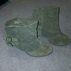 Laser cut covered boots